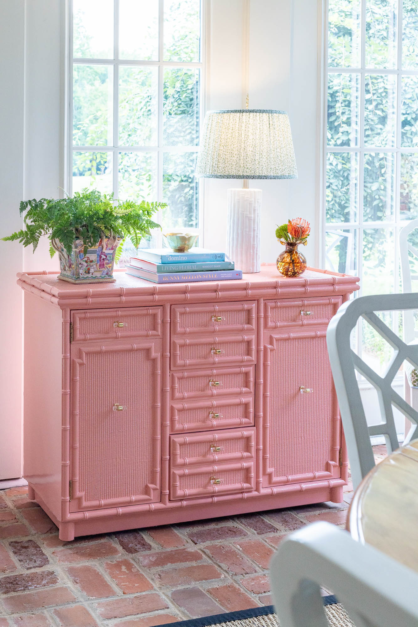 A colorful moment in the sunroom